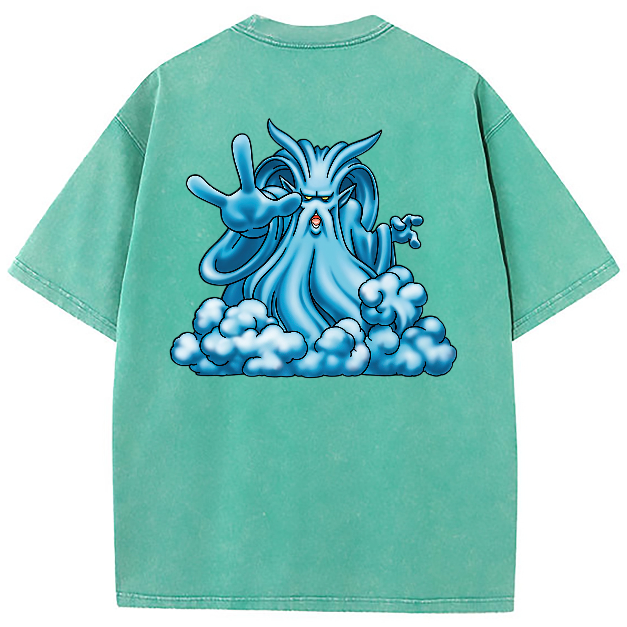 （画像用） ドラゴンクエスト Doragon Kuesuto Dragon Quest 綿100% ヴィンテージ風 半袖Tシャツ（背面プリント）